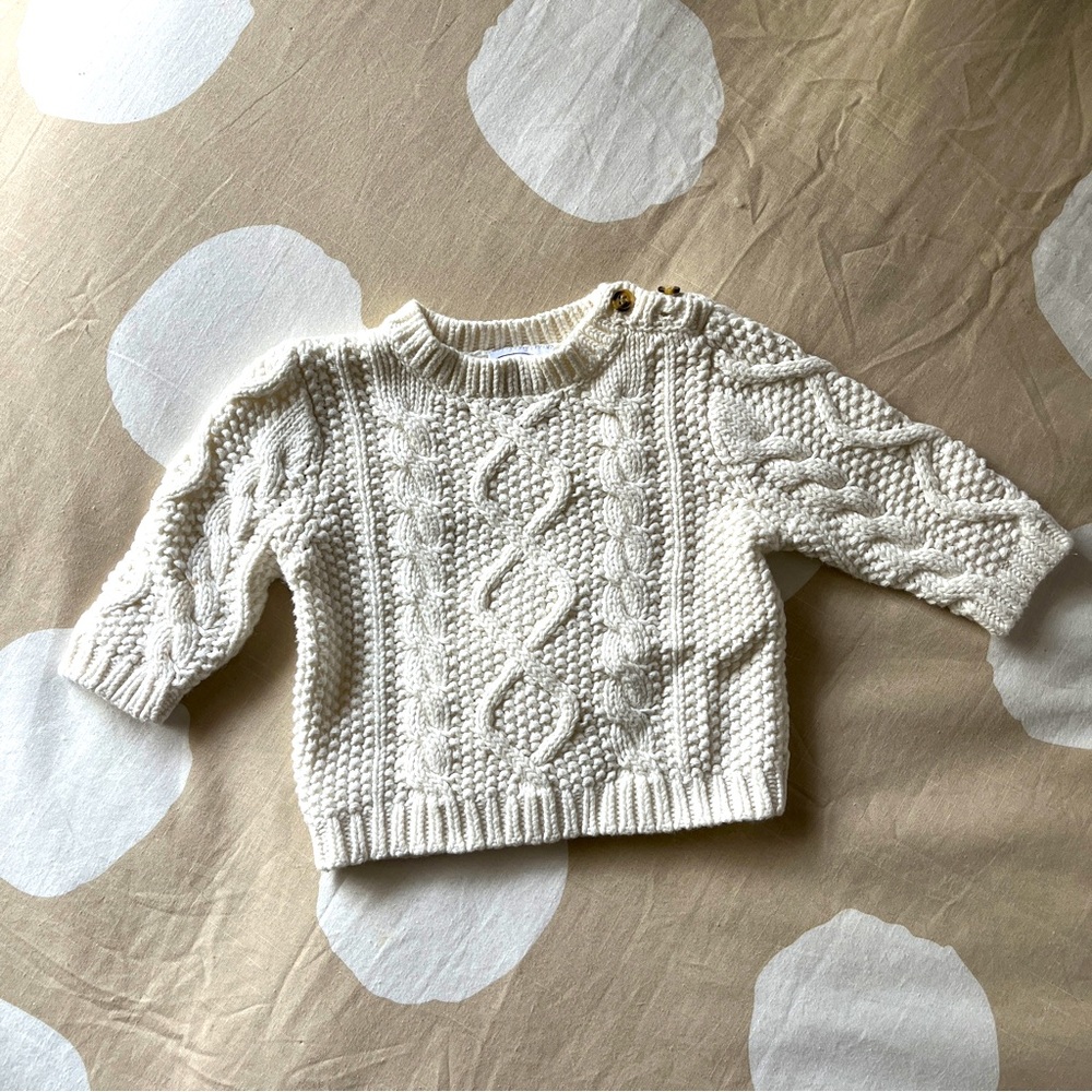 Vintage Talbots Kids Cotton Cable Knit Sweater | 6 mo